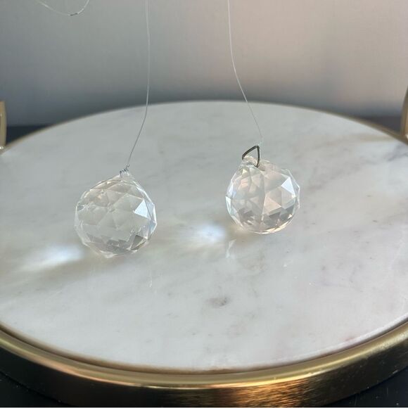 Feng Shui Faceted Crystal Ball Rainbow Prism Hanging Sun Catcher 2” Spheres Set - Picture 9 of 15